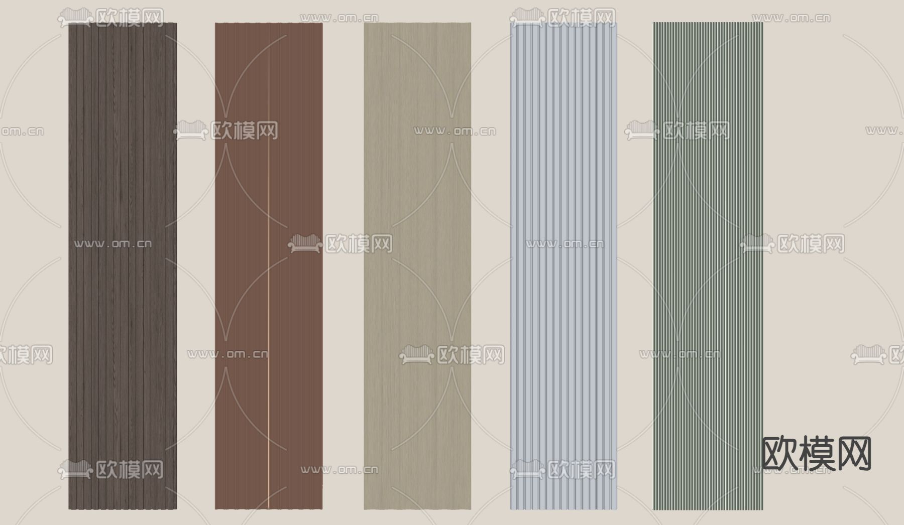 现代护墙板su模型下载（渲染图2）