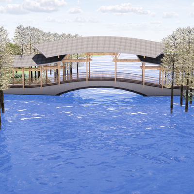 风雨廊 桥 景观桥su模型