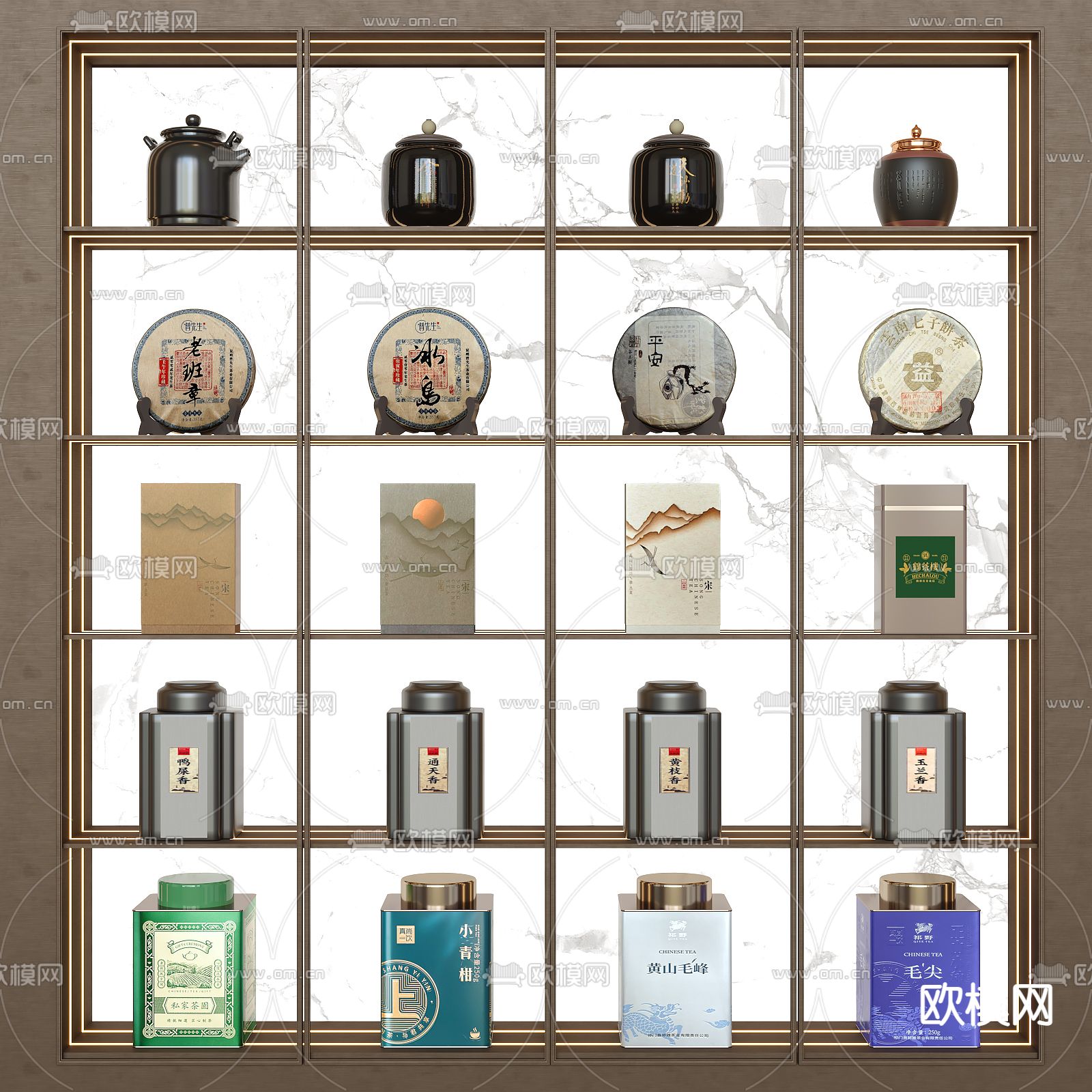 新中式茶叶su模型下载（渲染图1）