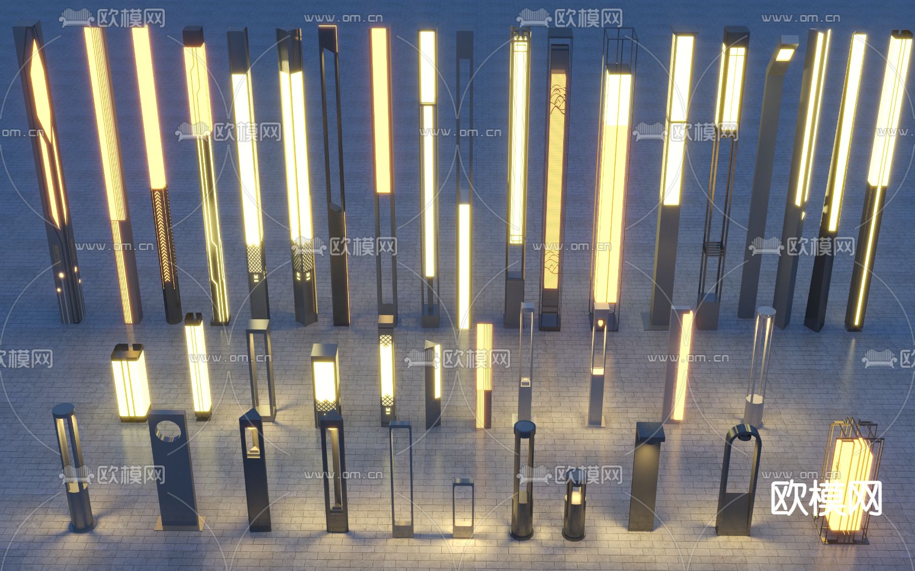 户外灯 庭院灯 草坪灯 路灯3d模型下载