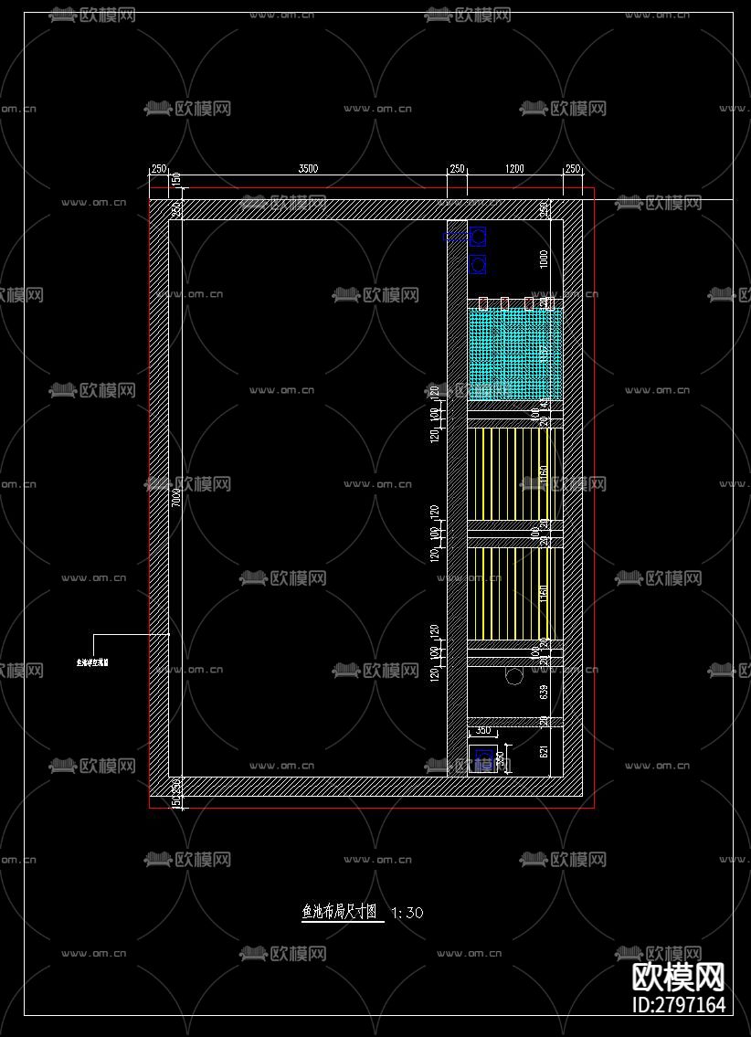 鱼池过滤池净化系统cad施工图下载（渲染图8）