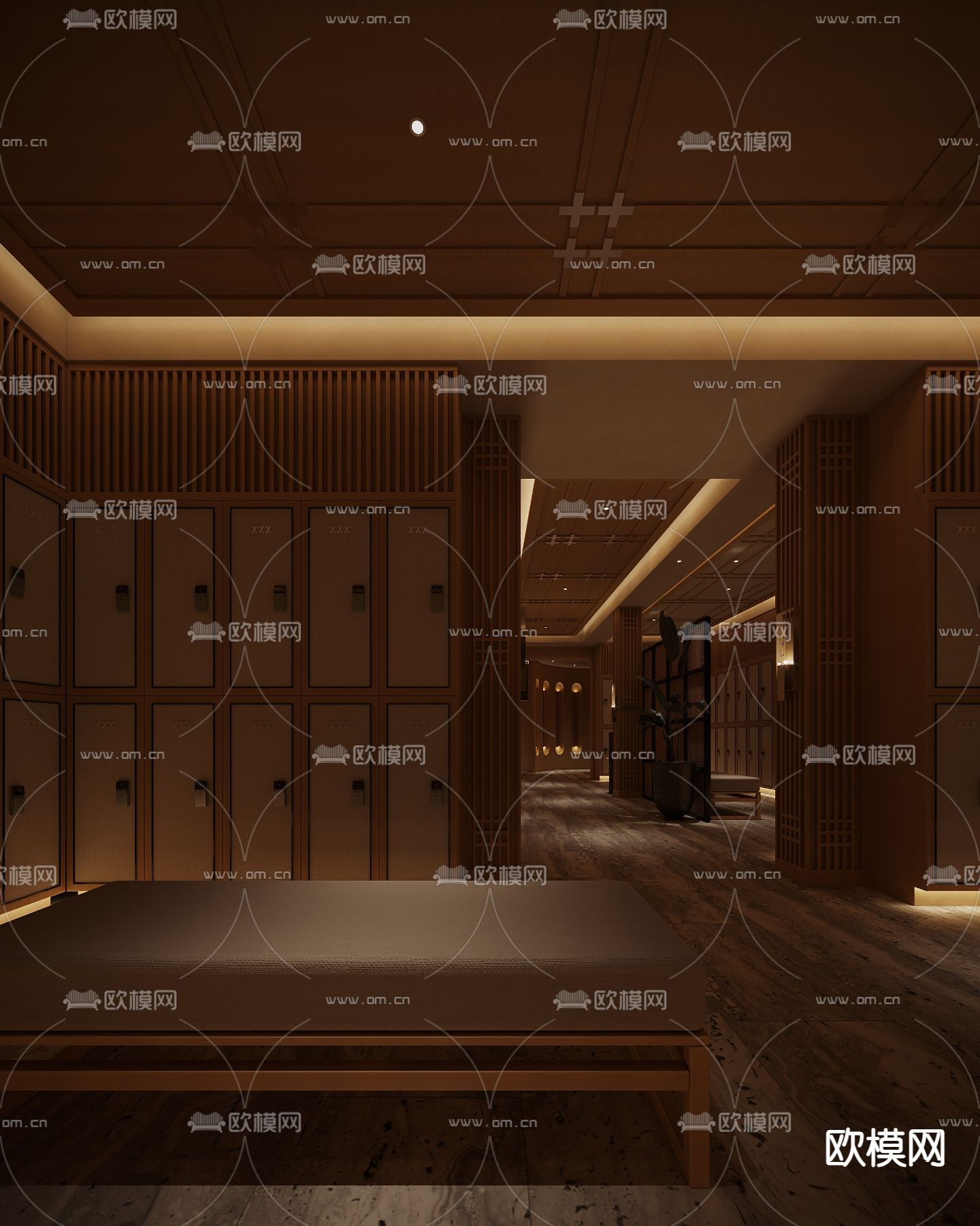 洗浴更衣室 温泉酒店3d模型下载（渲染图3）