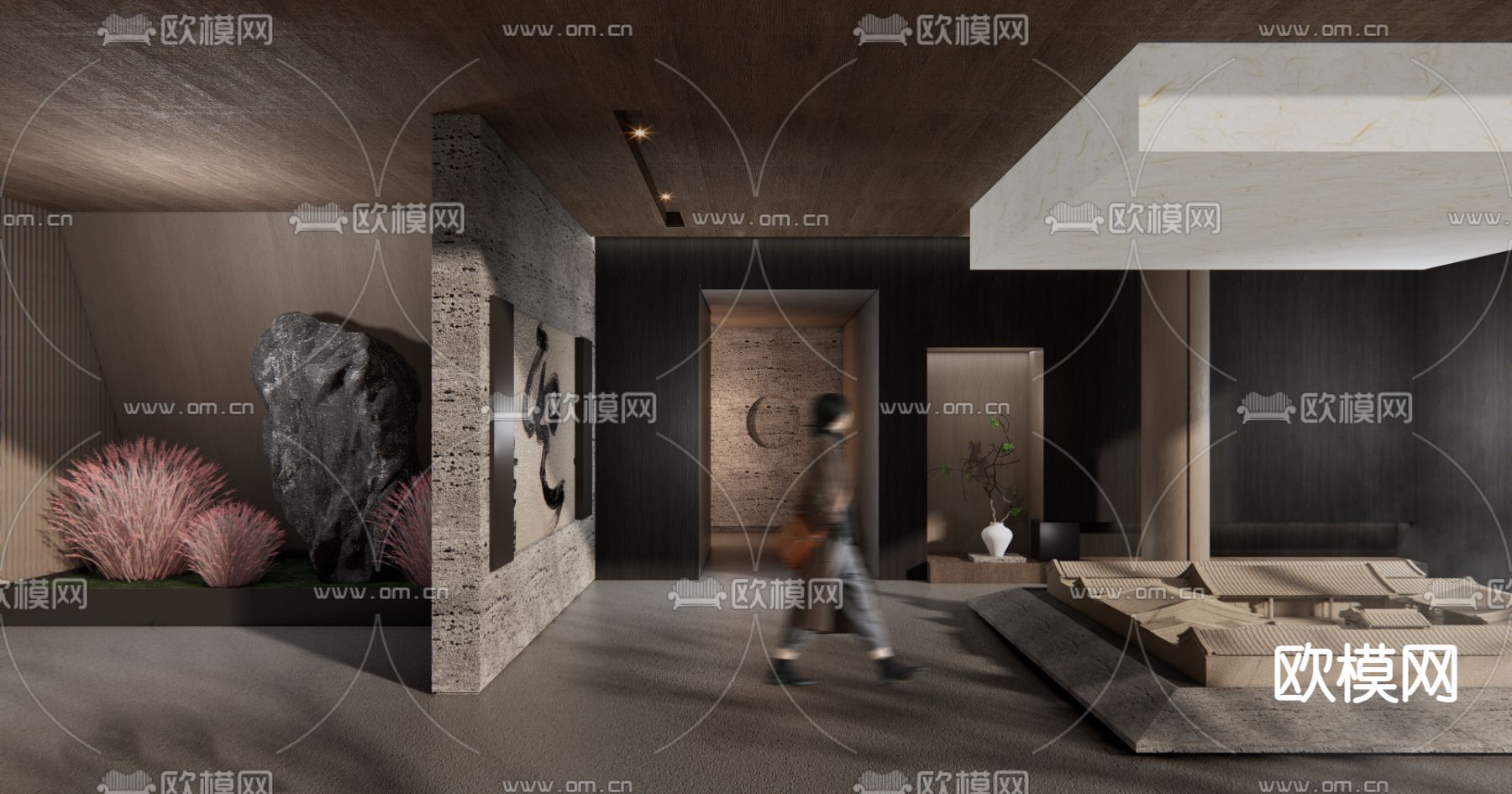 侘寂风展厅su模型下载（渲染图1）