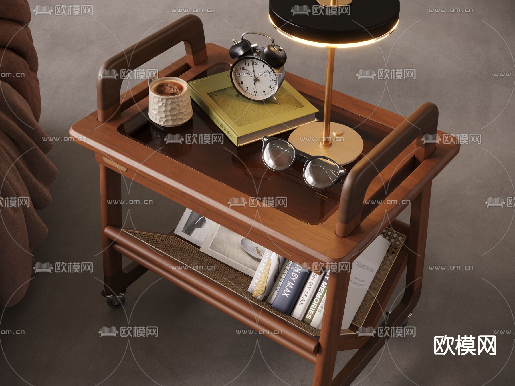 中古风边几 角几3d模型下载（渲染图2）