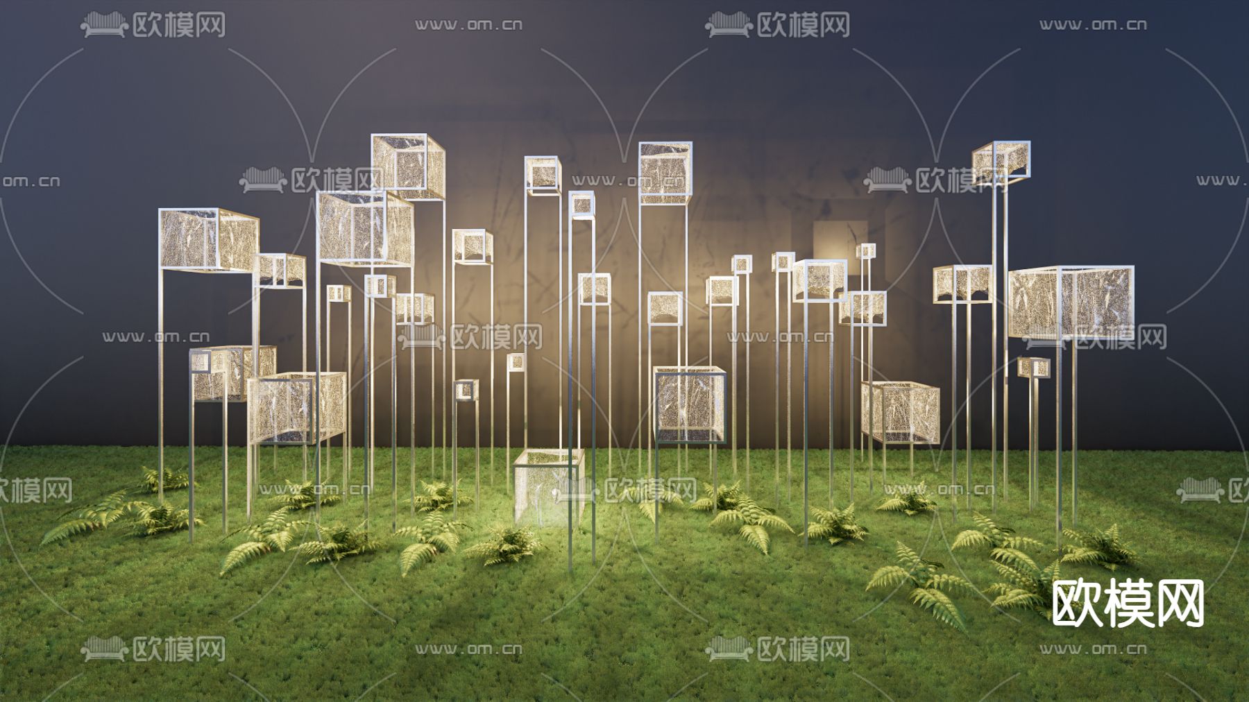 草坪灯 户外灯su模型下载（渲染图1）