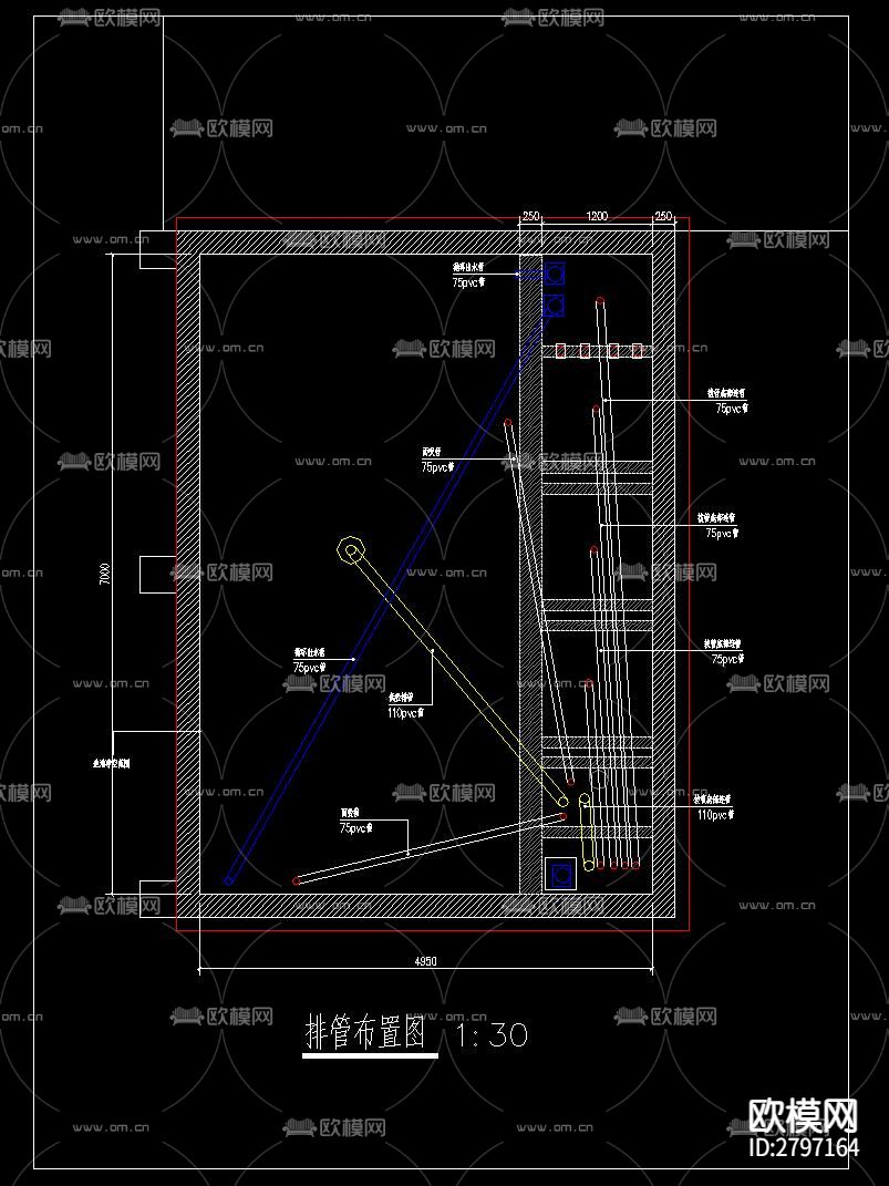 鱼池过滤池净化系统cad施工图下载（渲染图6）