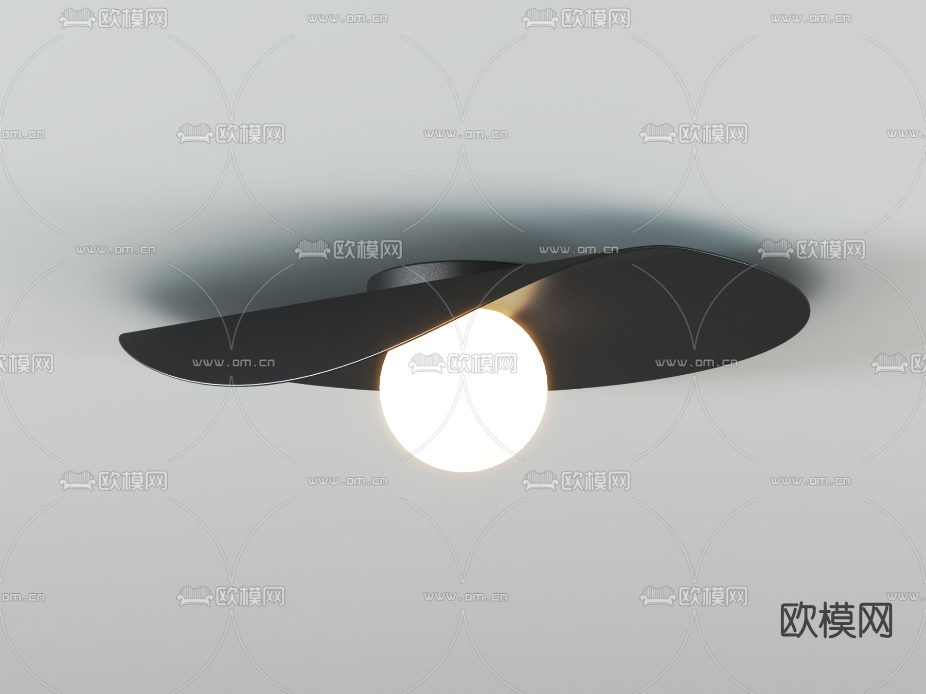 现代吸顶灯su模型下载（渲染图3）