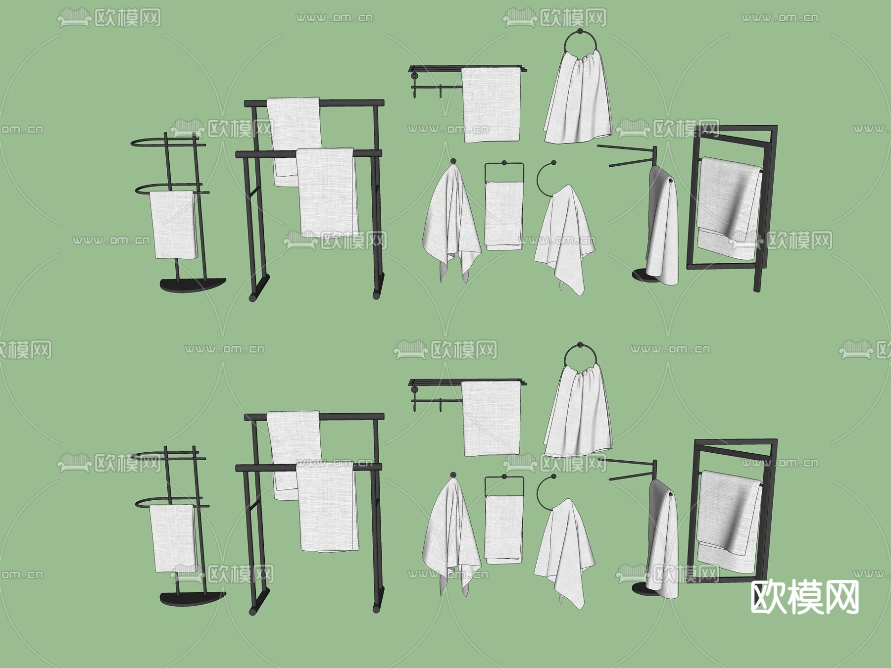 毛巾架su模型下载（渲染图2）