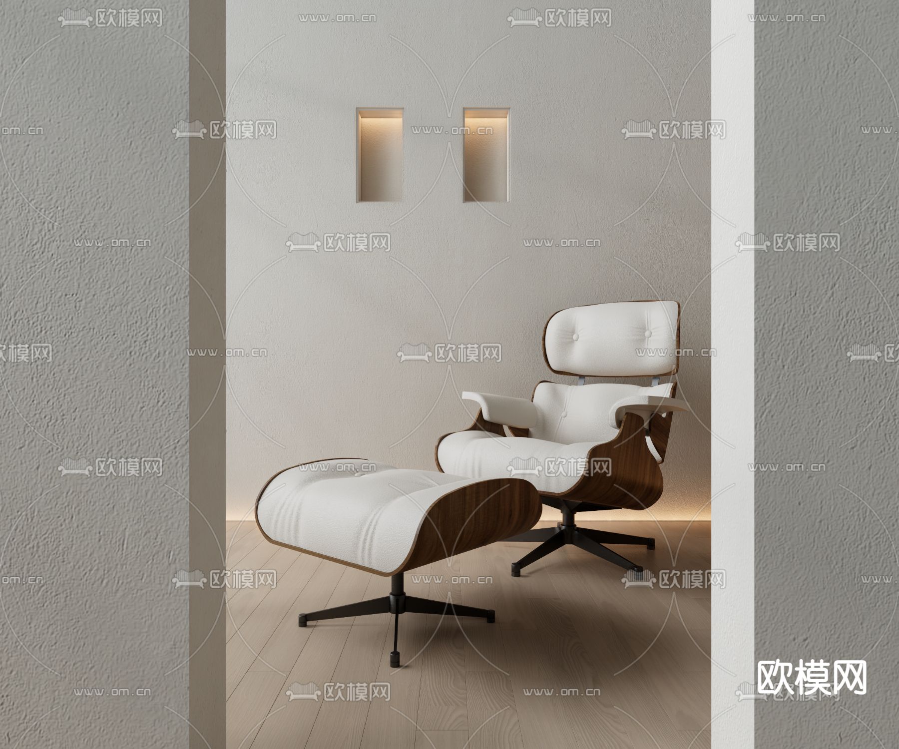 现代休闲椅 躺椅su模型下载（渲染图1）