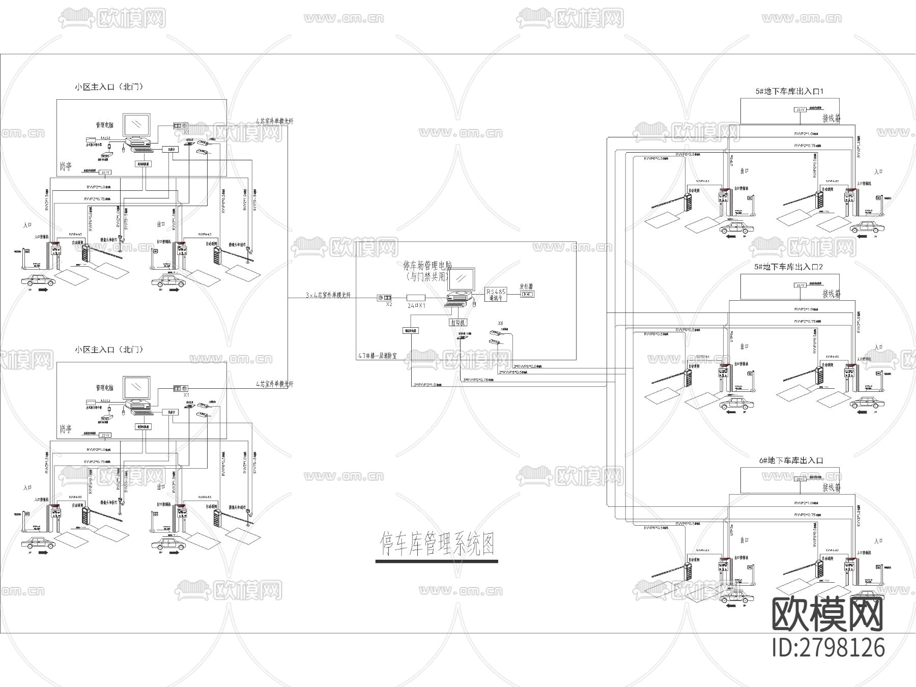 电子安防系统摄像头CAD施工图下载（渲染图5）