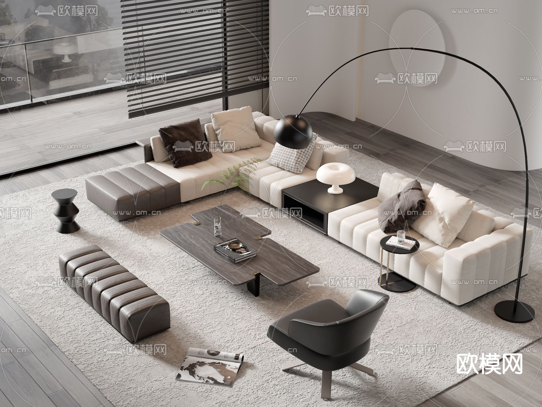 Minotti 组合沙发3d模型下载