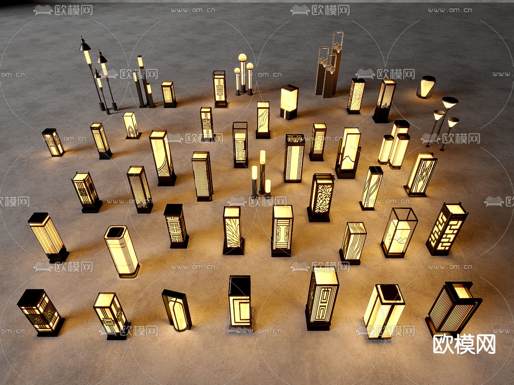 景观灯 草坪灯 户外灯 柱灯3d模型下载