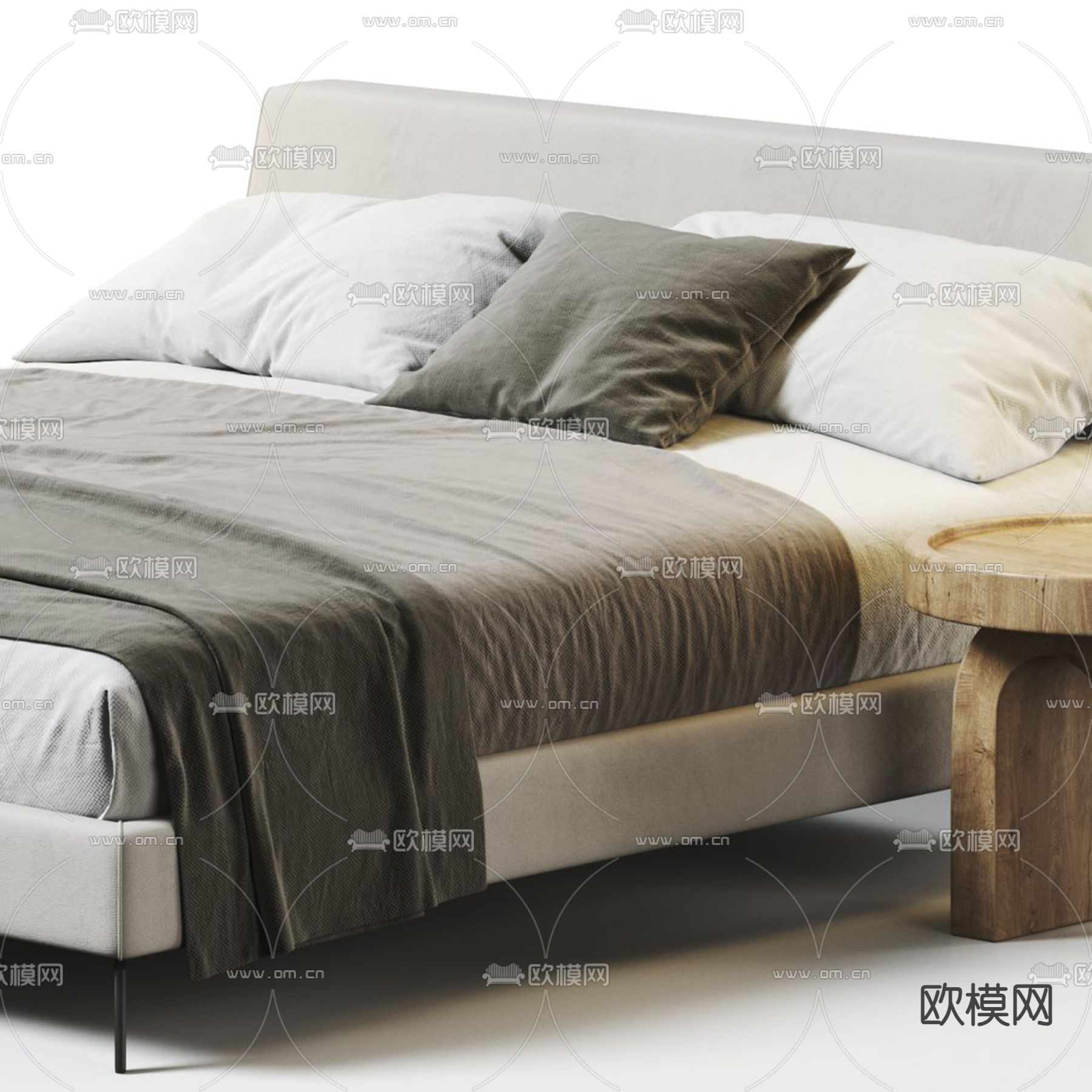 Meridiani 双人床3d模型下载（渲染图2）