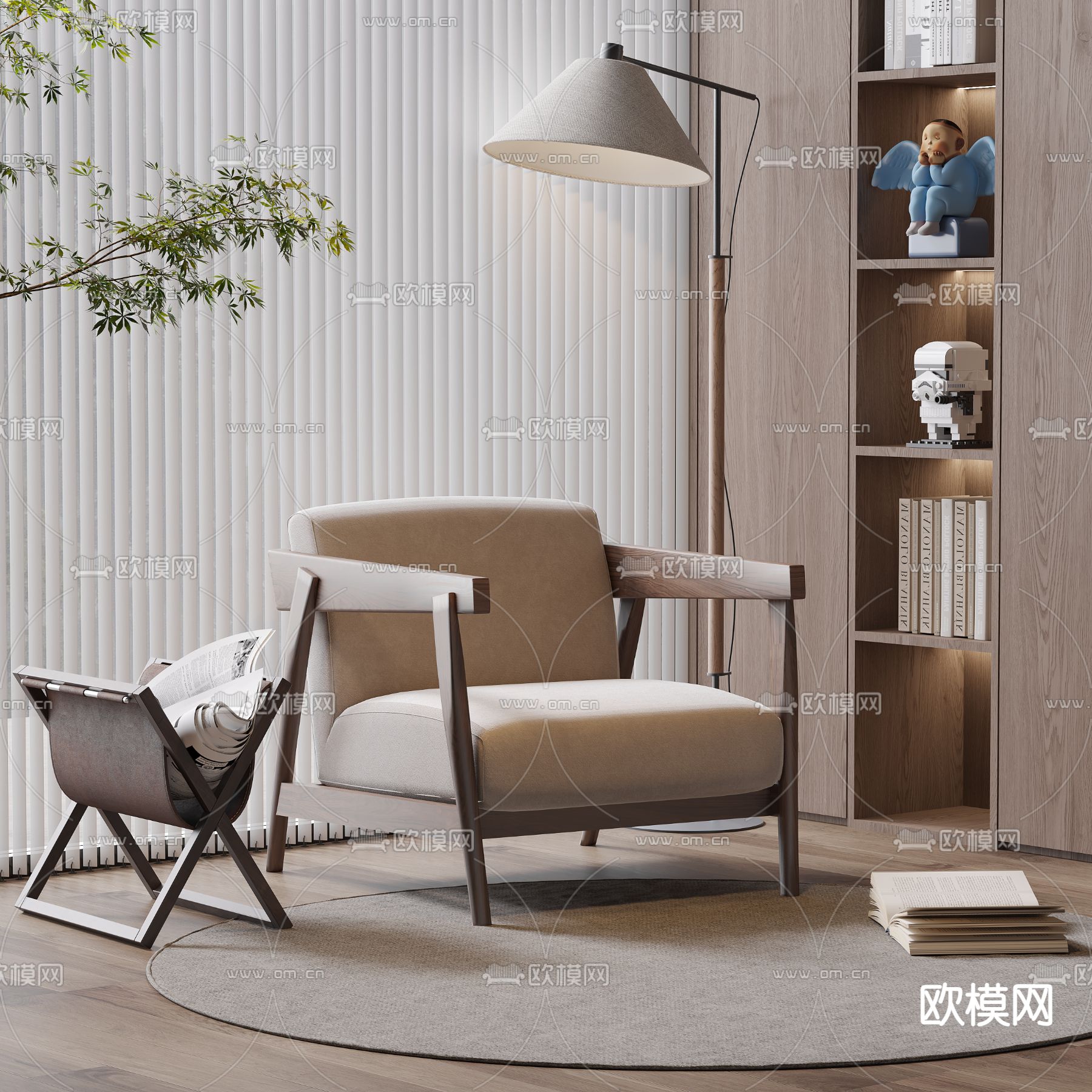 侘寂椅子 休闲椅3d模型下载