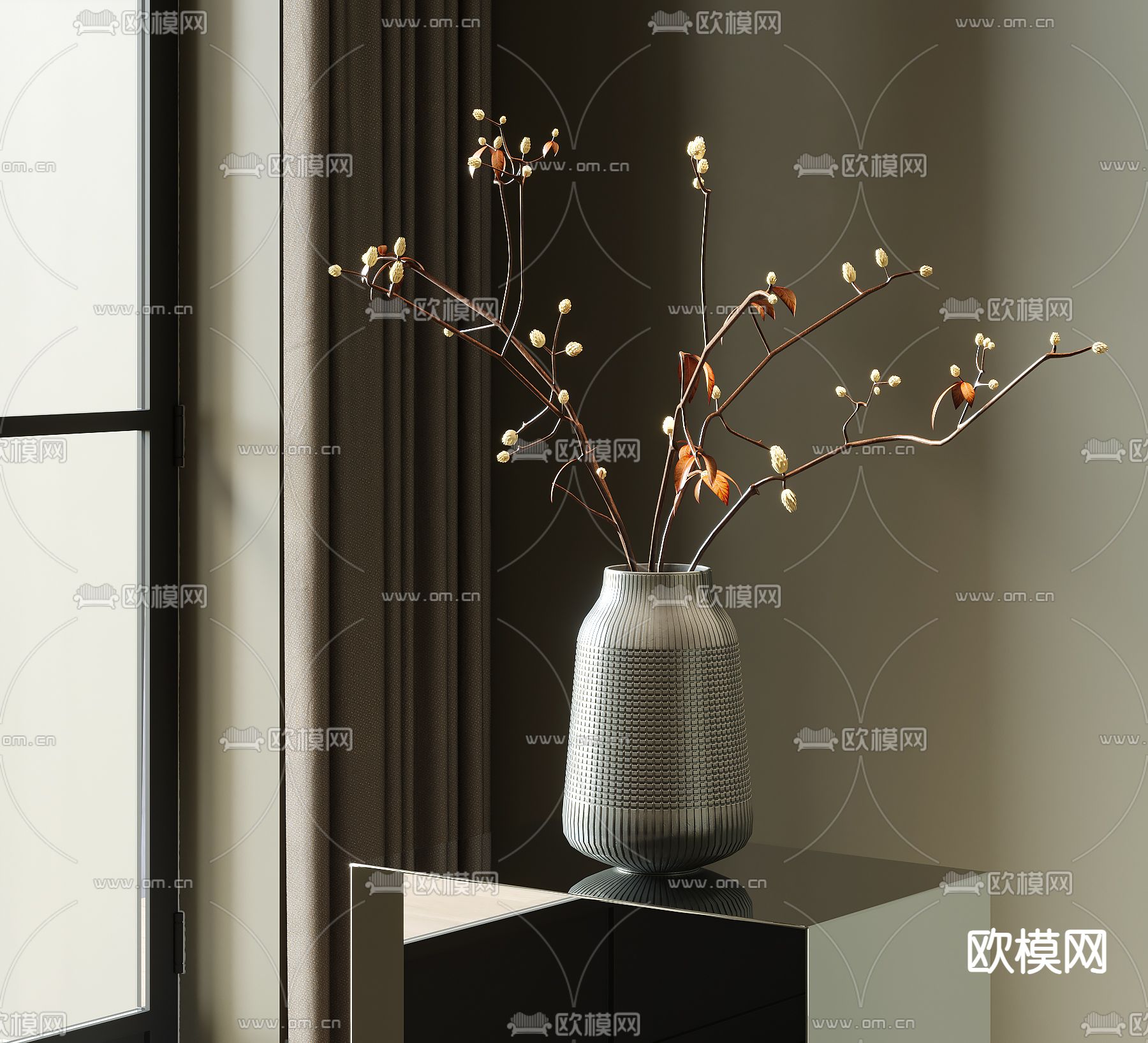 现代花瓶 花艺su模型