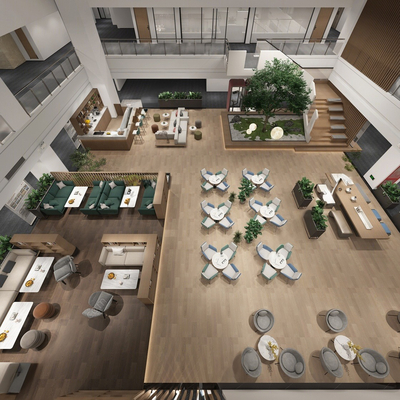  现代休闲区su模型 