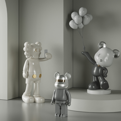  潮玩 雕塑摆件su模型 