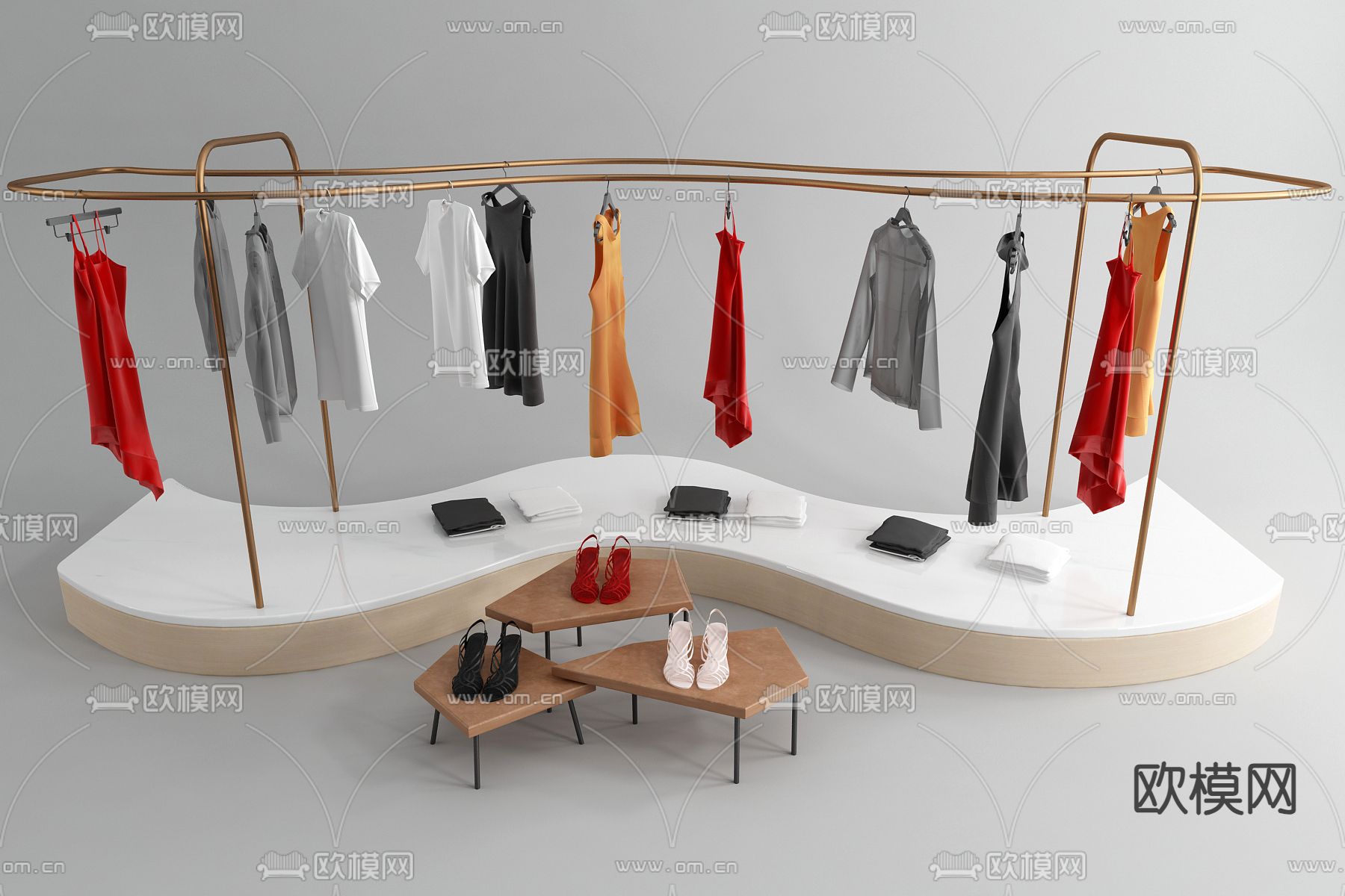挂衣架 展架 货架3d模型下载