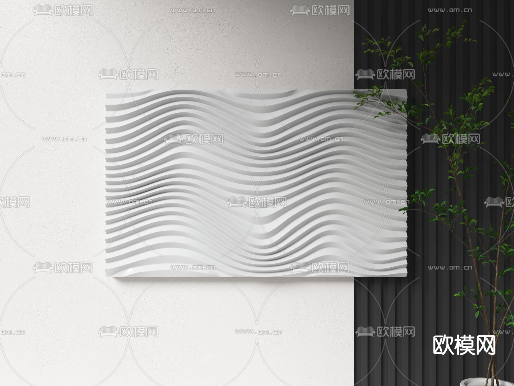 波纹画 立体画 挂画3d模型下载