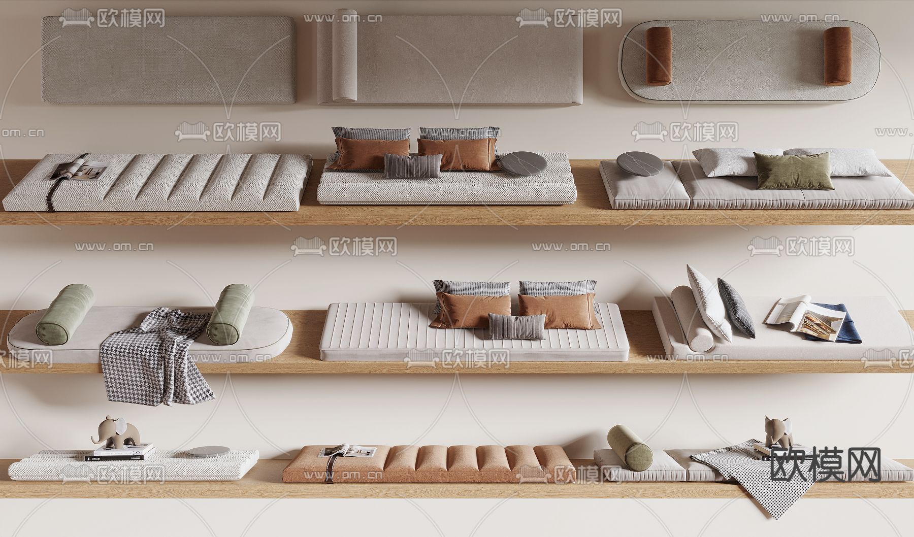 飘窗垫 沙发垫 垫子3d模型下载