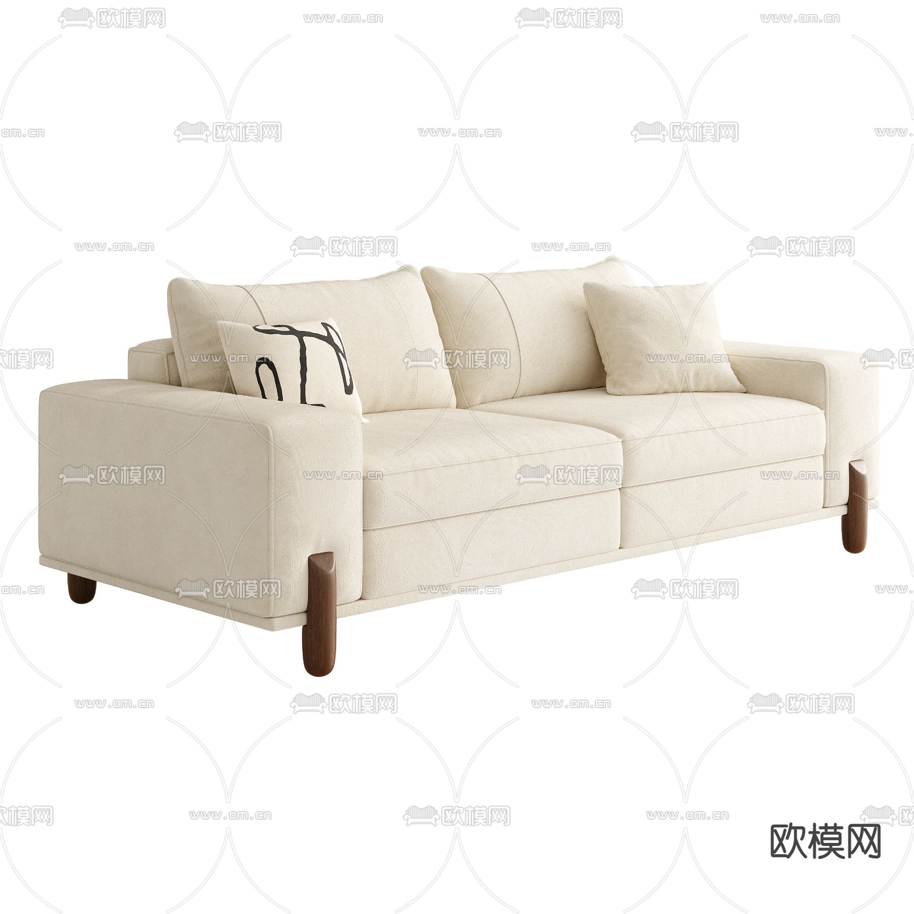 双人沙发 软体沙发3d模型下载（渲染图2）