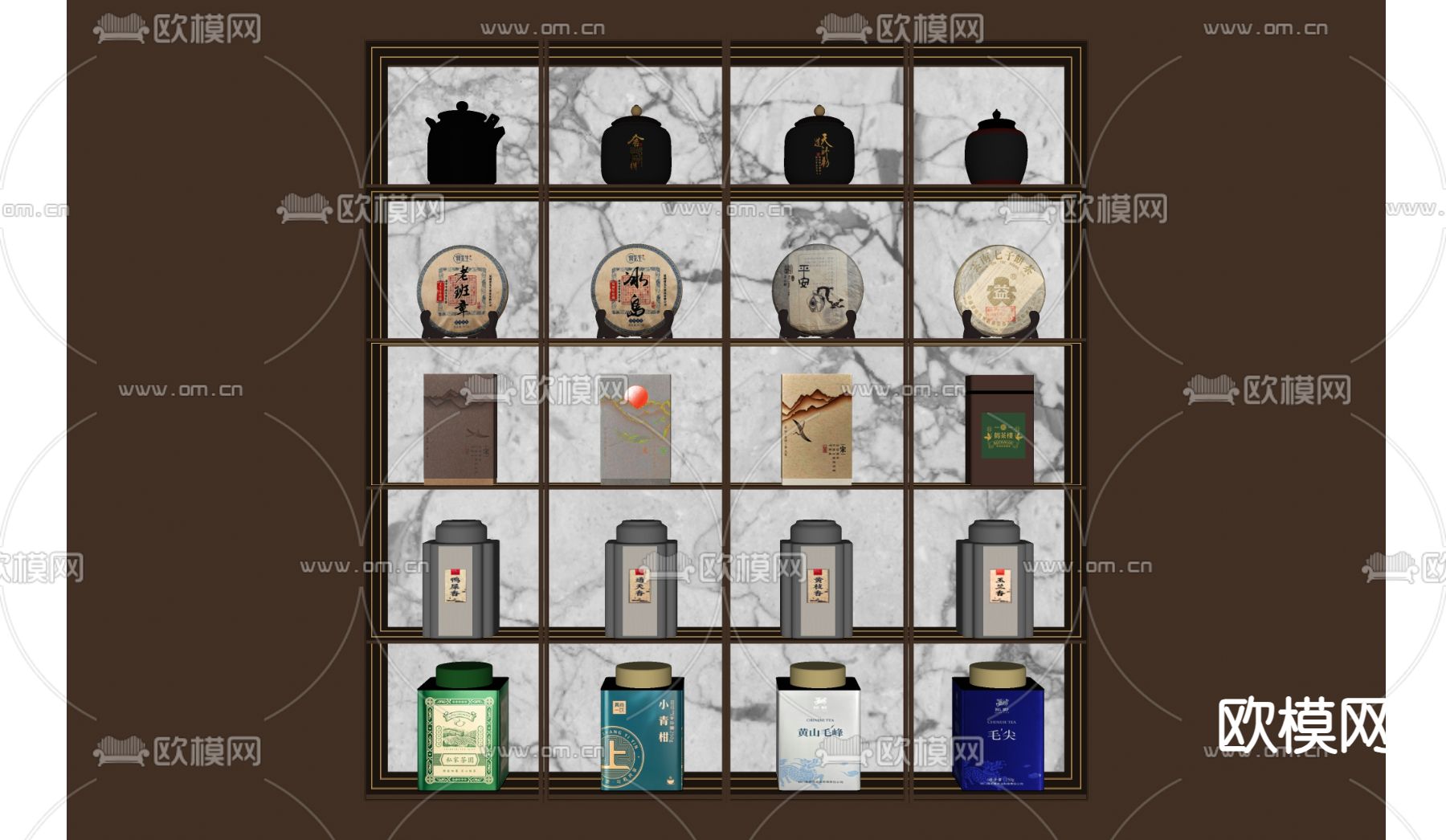 新中式茶叶su模型下载（渲染图2）
