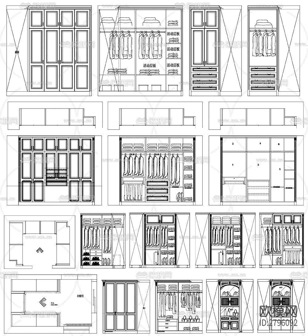 衣柜室内设计cad图库下载（渲染图8）