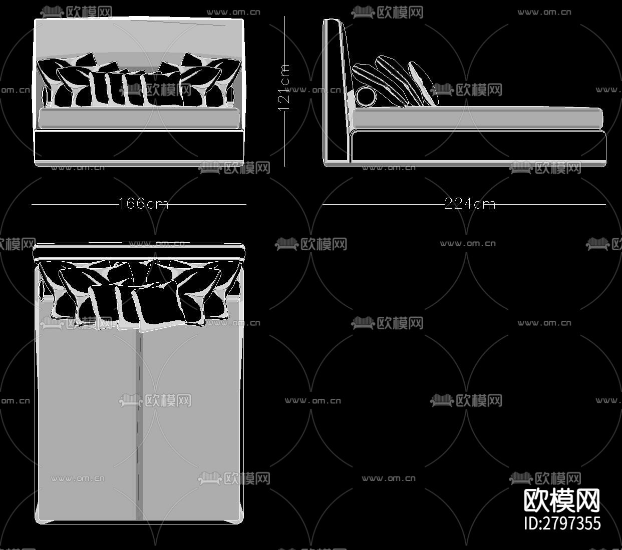 家具三视cad大样图下载（渲染图5）