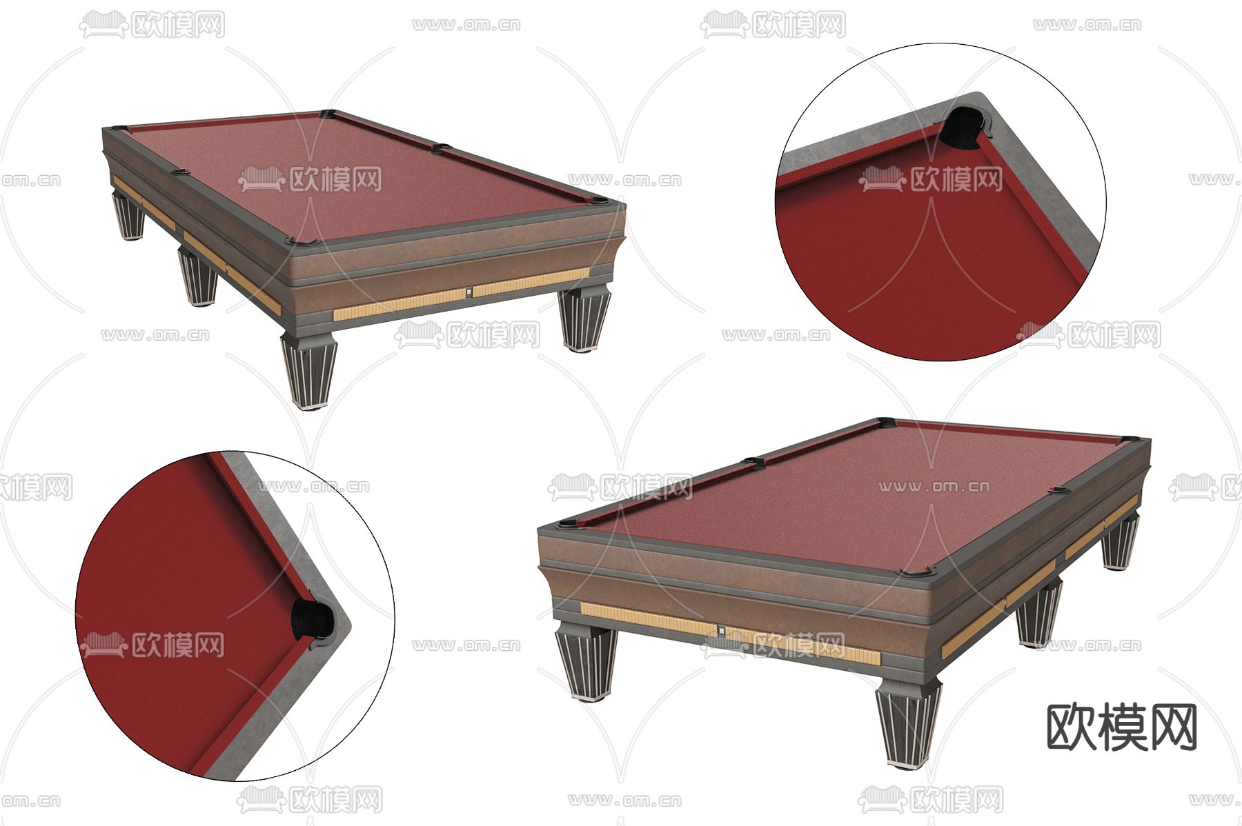 桌球 台球桌3d模型下载