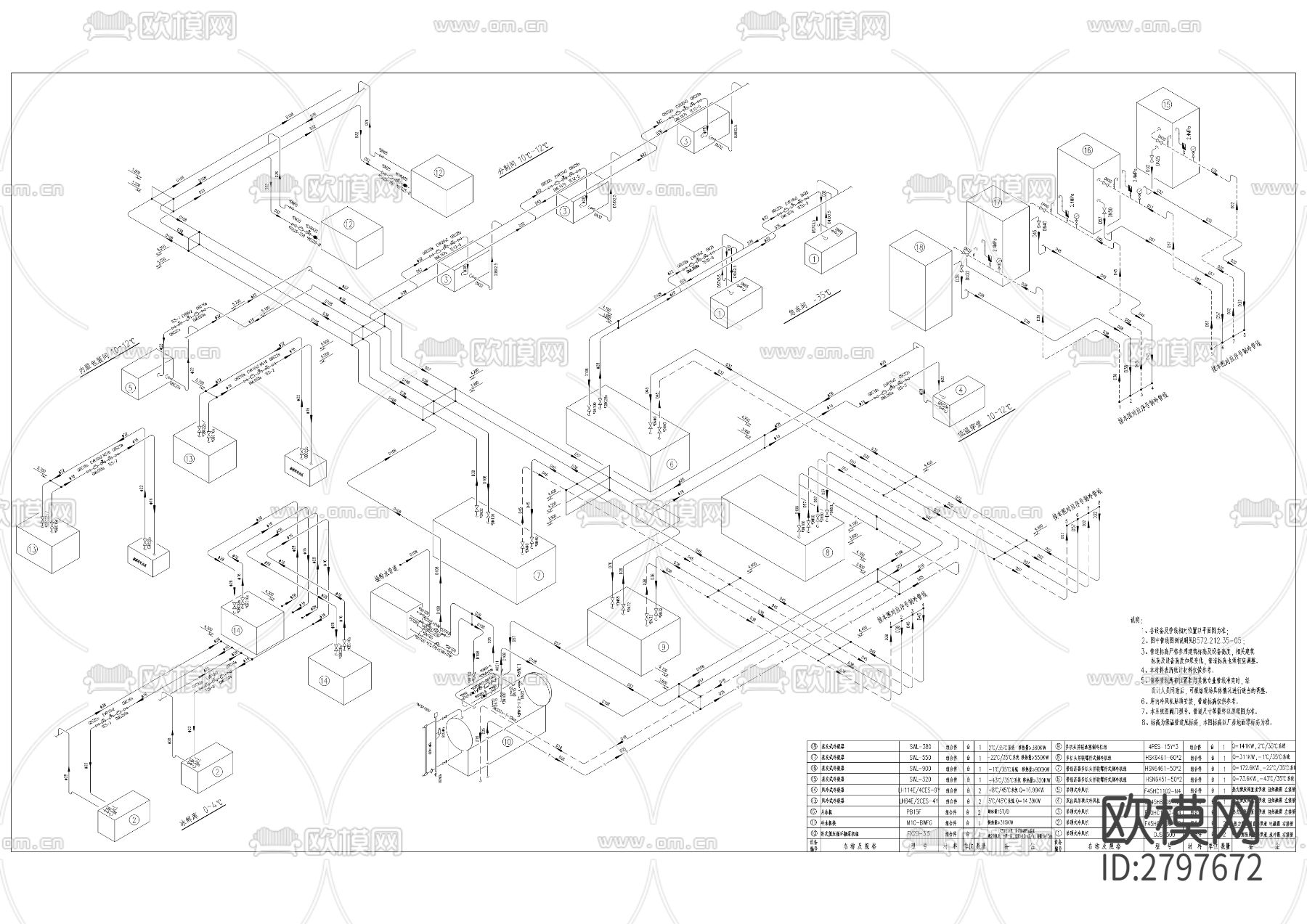 冷链物流及城市配送中心屠宰场工程cad施工图下载（渲染图7）