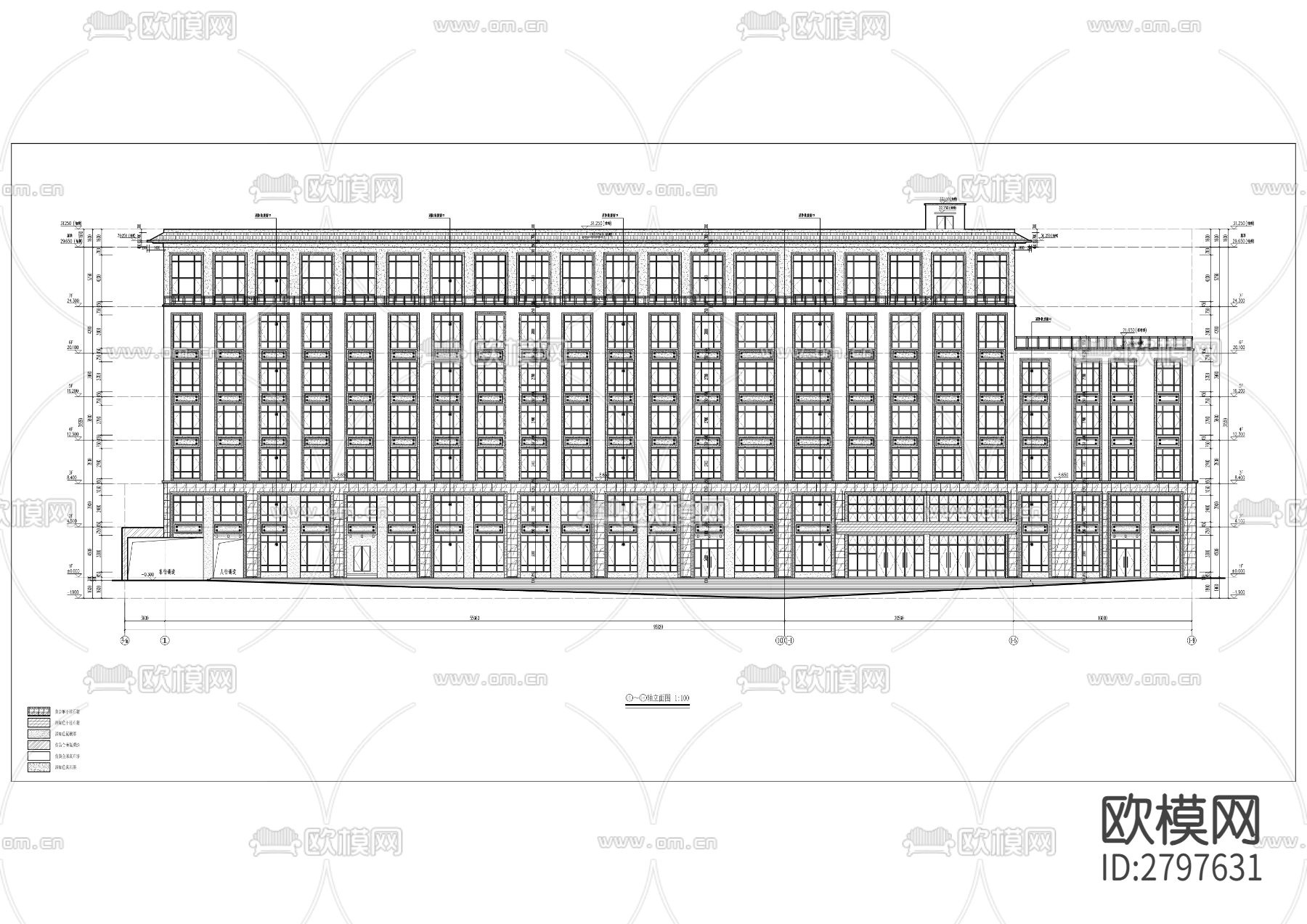 鼎诚水务综合服务中心土建及装饰工程cad施工图下载（渲染图6）
