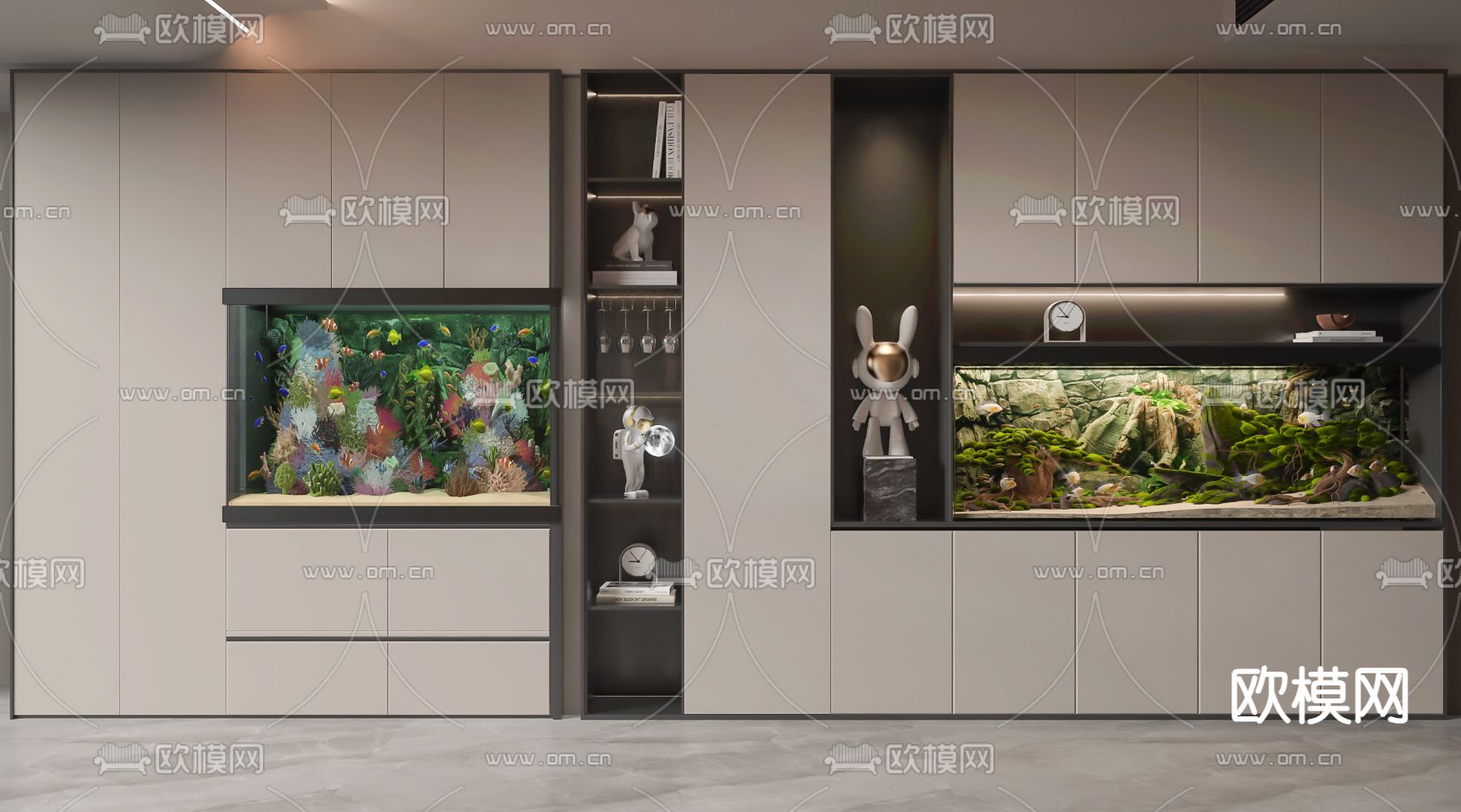 鱼缸 水族3d模型下载