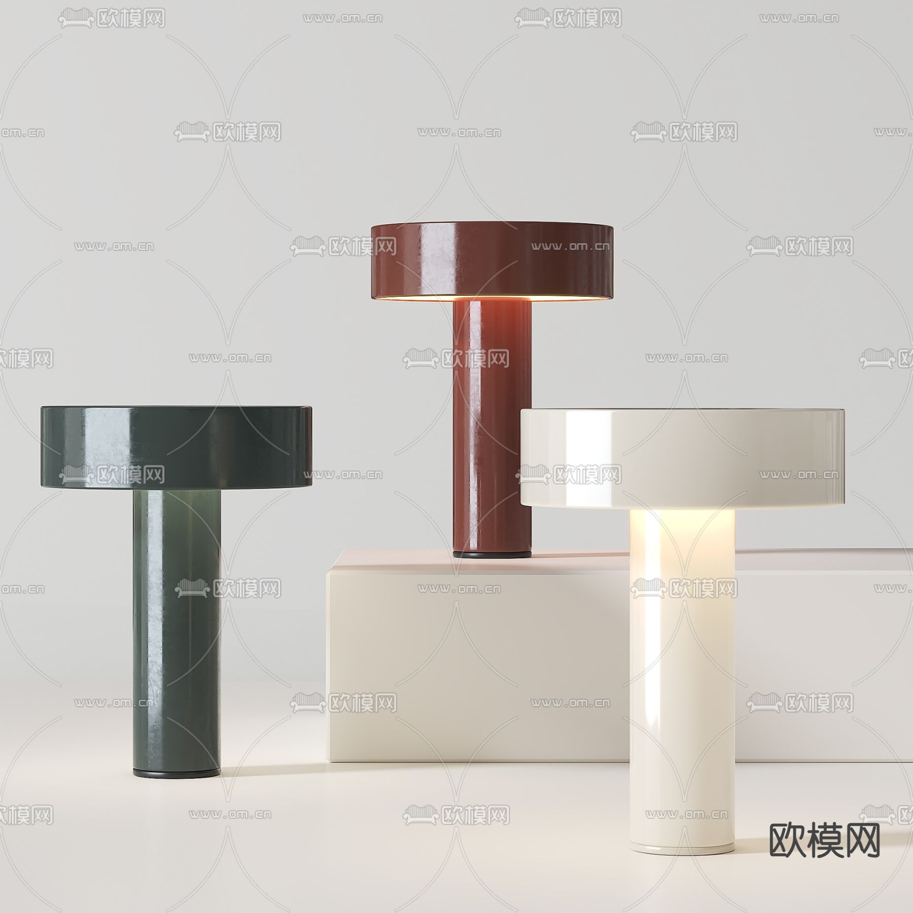 现代台灯su模型下载（渲染图1）