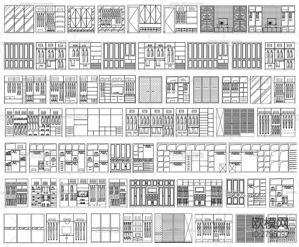 衣柜室内设计cad图库下载（渲染图3）