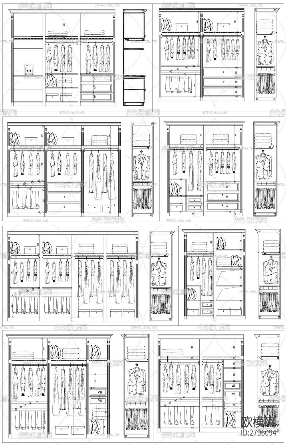 衣柜设计cad图库下载（渲染图4）