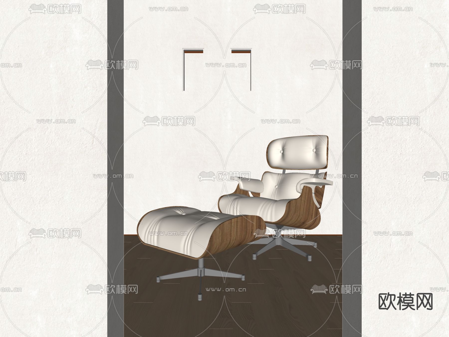 现代休闲椅 躺椅su模型下载（渲染图2）