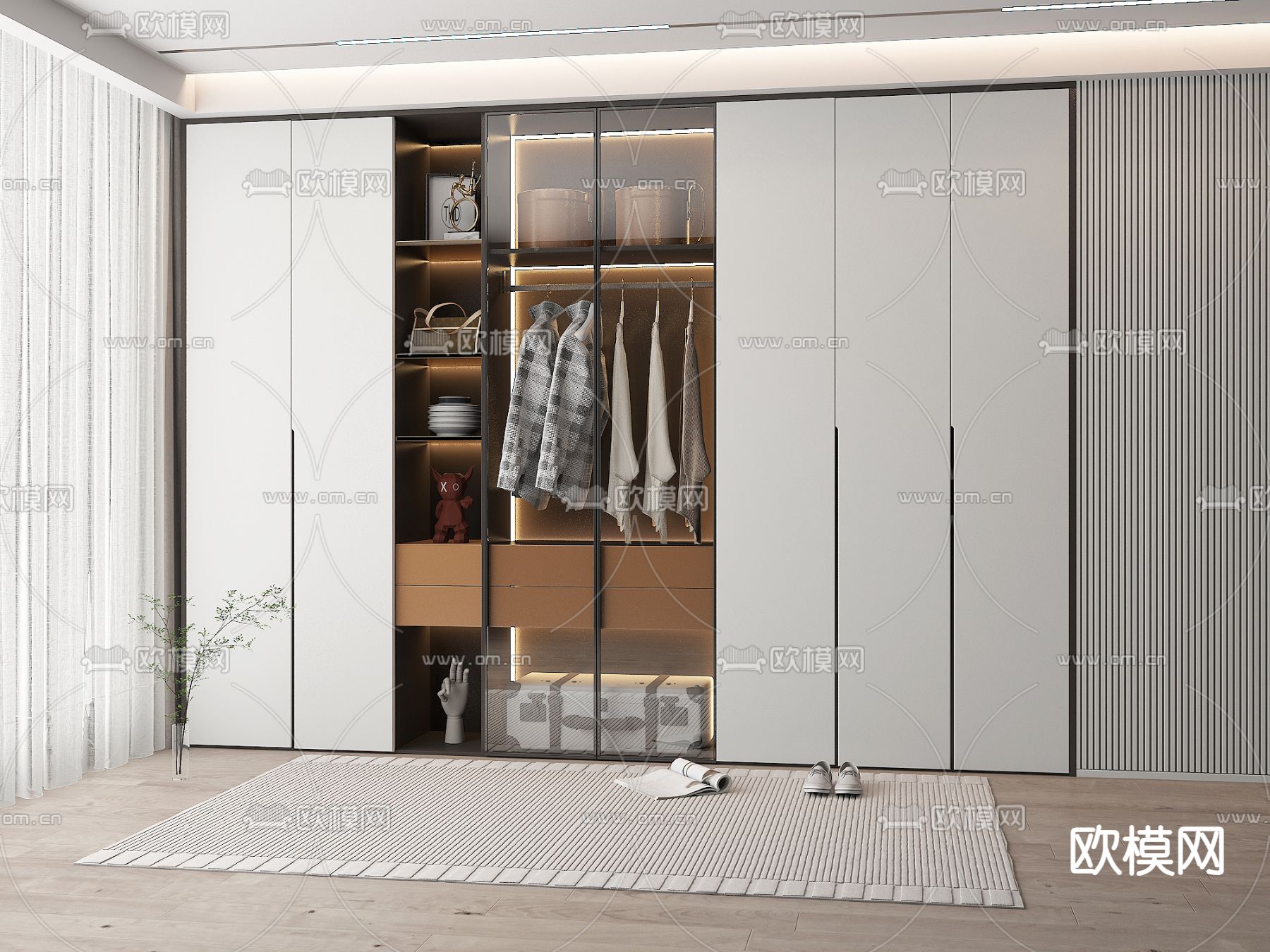 现代衣柜 衣橱3d模型下载