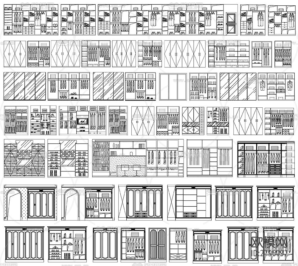 衣柜室内设计cad图库下载（渲染图7）