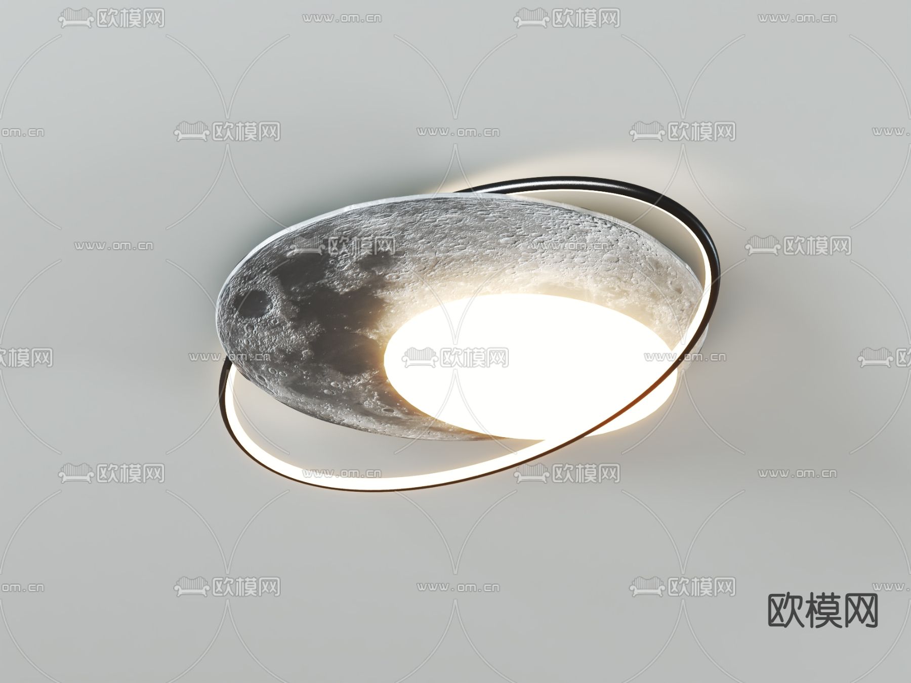 现代吸顶灯su模型下载（渲染图2）