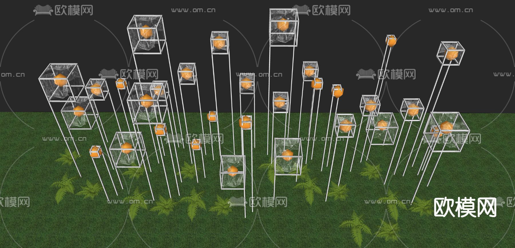 草坪灯 户外灯su模型下载（渲染图4）