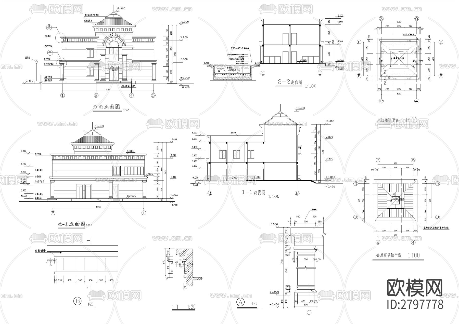 游泳池及服务用房全套CAD施工图下载（渲染图4）