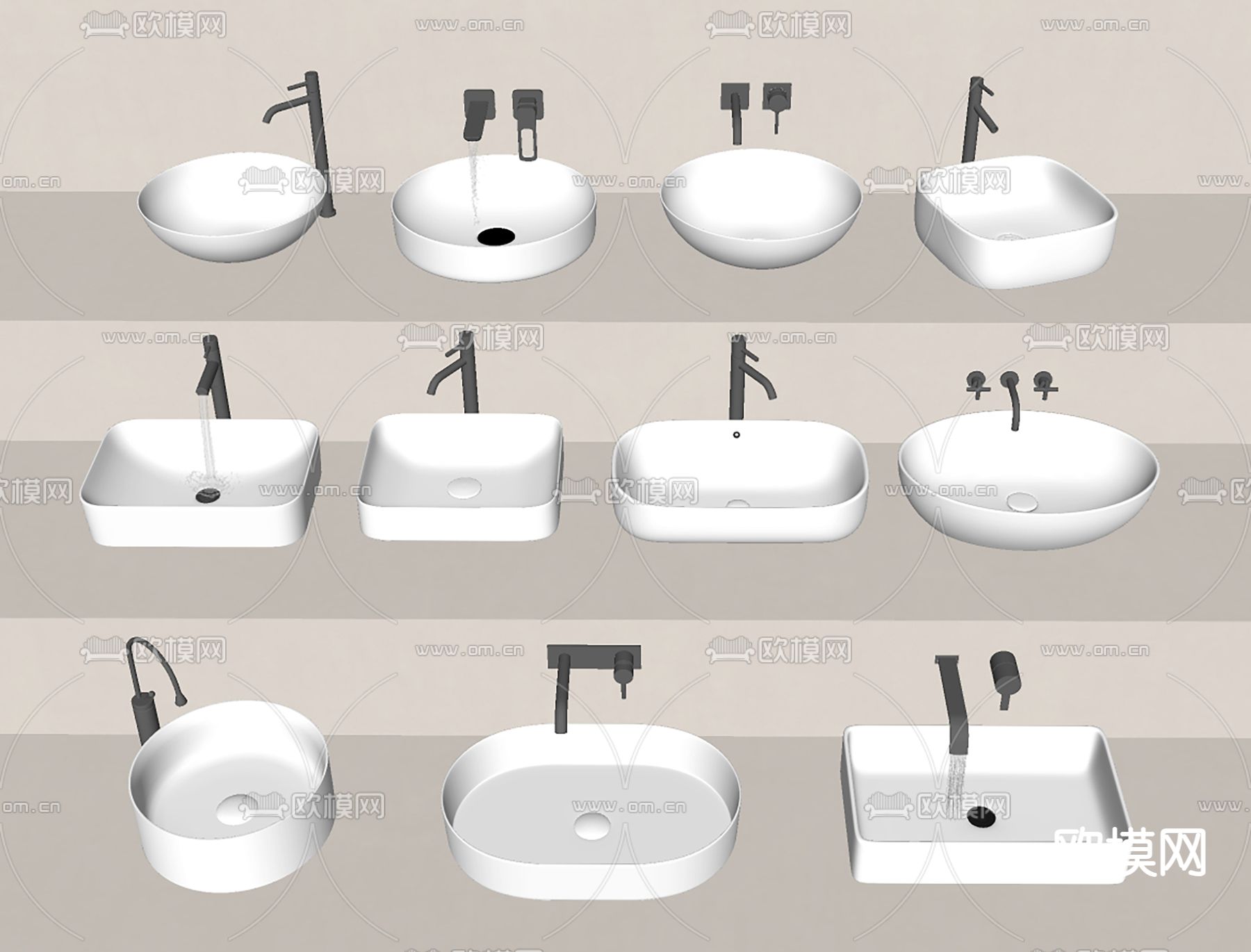 洗手盆 台上盆su模型下载（渲染图2）