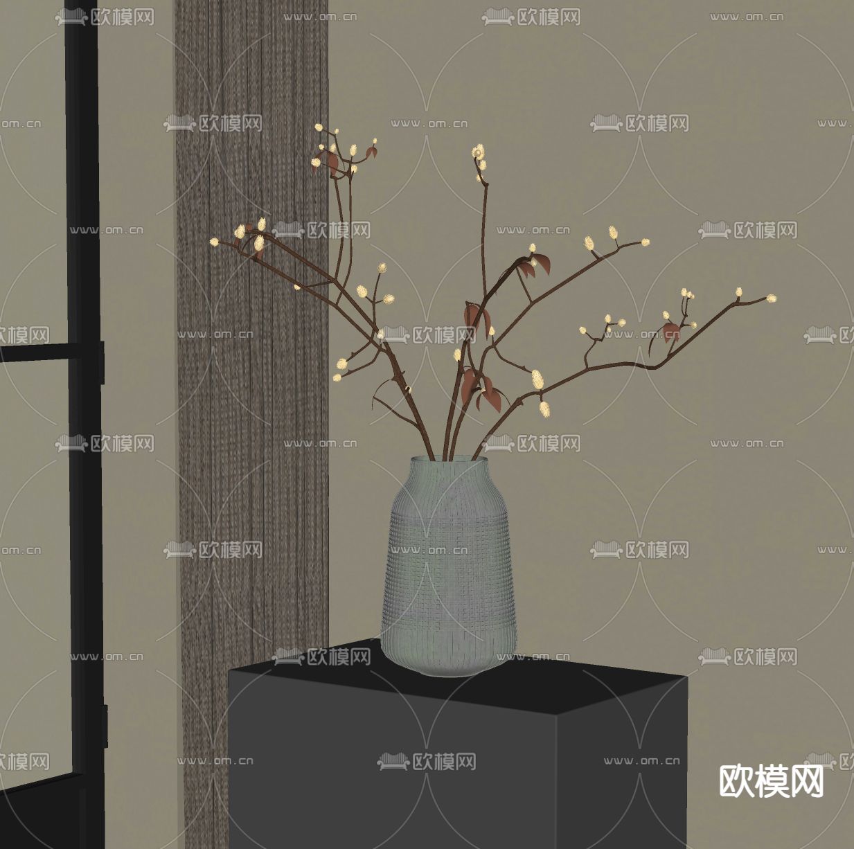 现代花瓶 花艺su模型