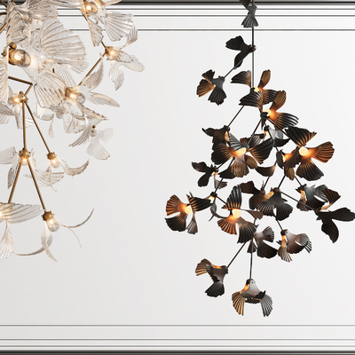  新中式装饰吊灯su模型 