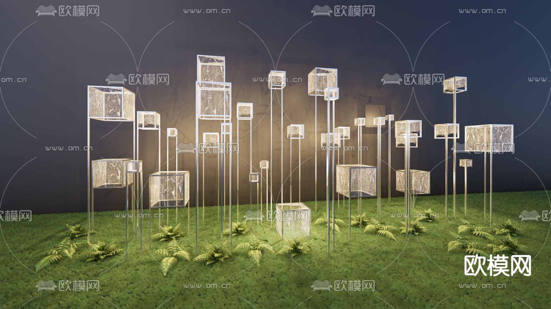 草坪灯 户外灯su模型下载（渲染图2）