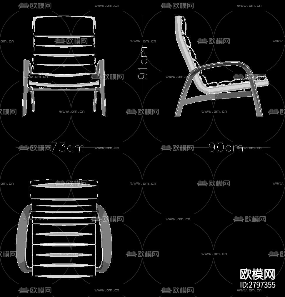 家具三视cad大样图下载（渲染图3）