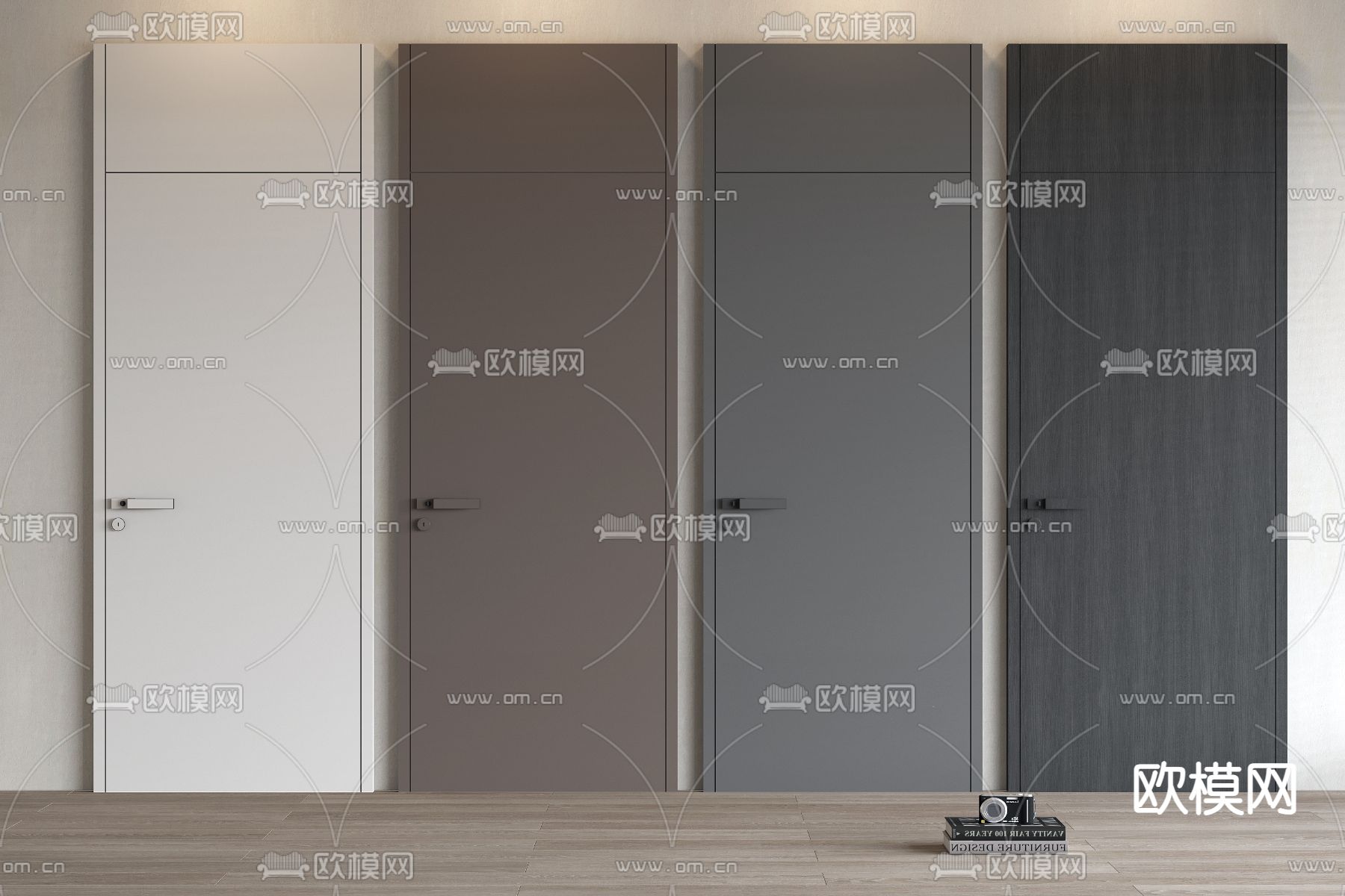 通顶门 单开门  卧室门su模型下载（渲染图1）