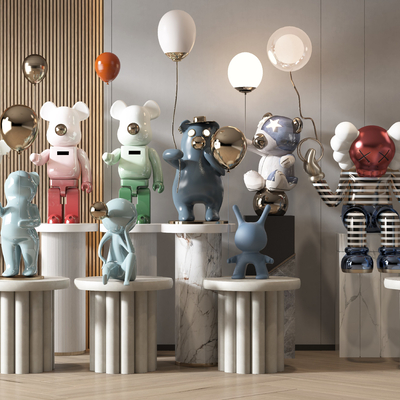  潮玩 雕塑摆件su模型 