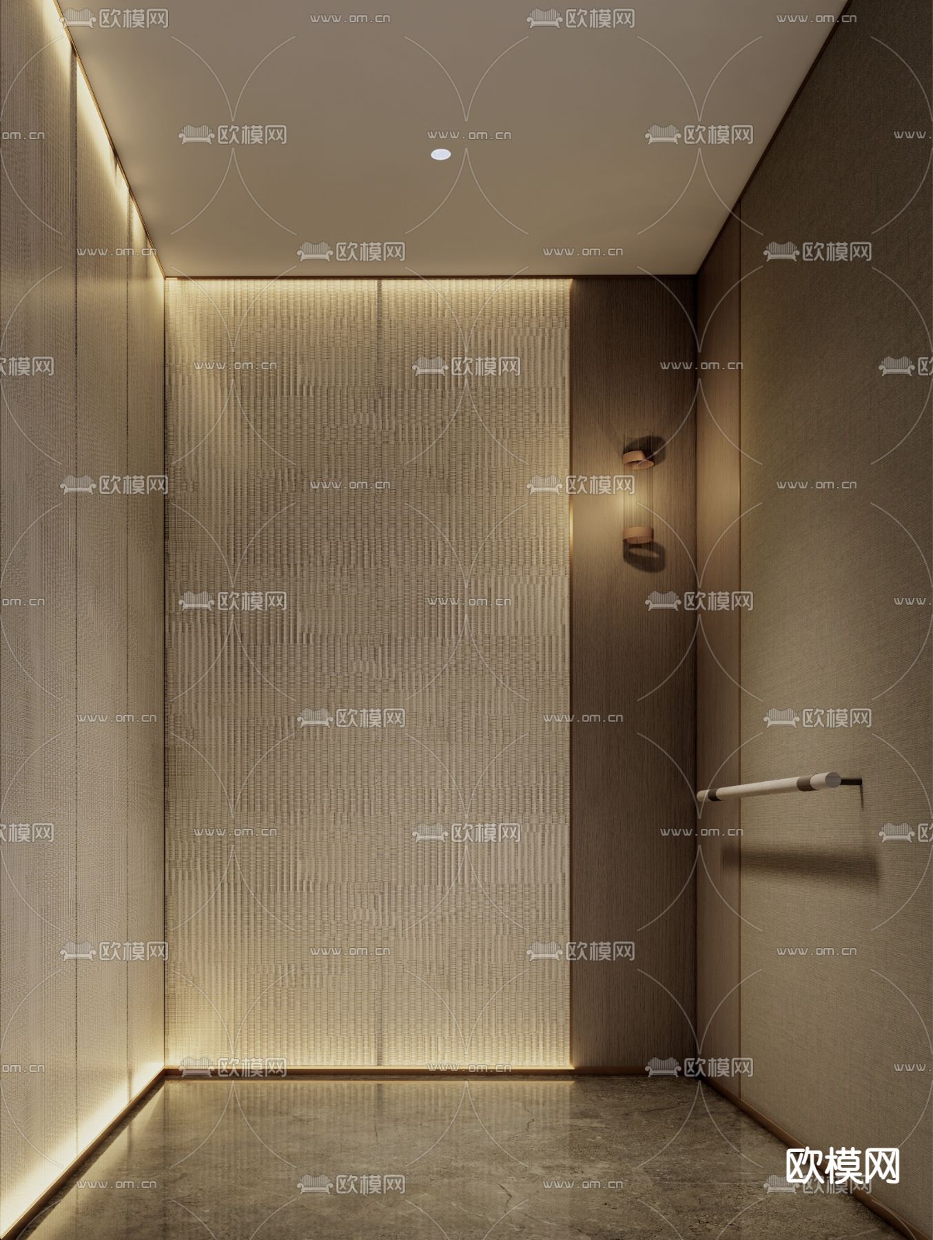 现代电梯轿厢su模型下载（渲染图1）