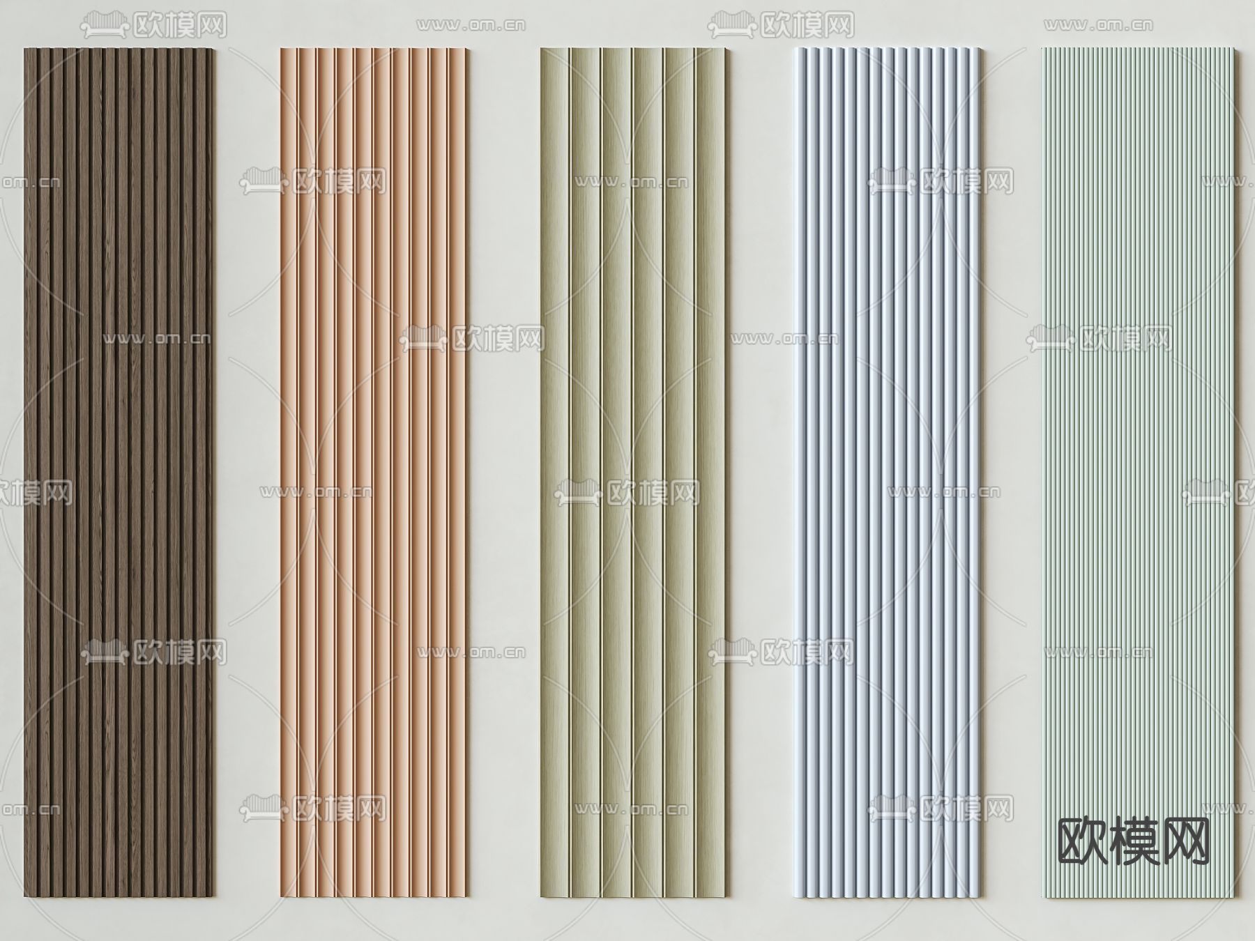 现代护墙板su模型下载（渲染图1）